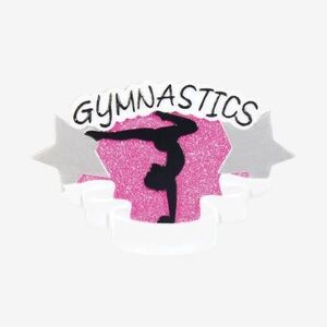 Pink Gymnastics Trophy with Silhouette Christmas Ornament